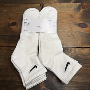 6 PAIR PACK MENS NIKE DRI-FIT EVERYDAY COTTON CUSHIONED ANKLE SOCK 12-15 WHITE